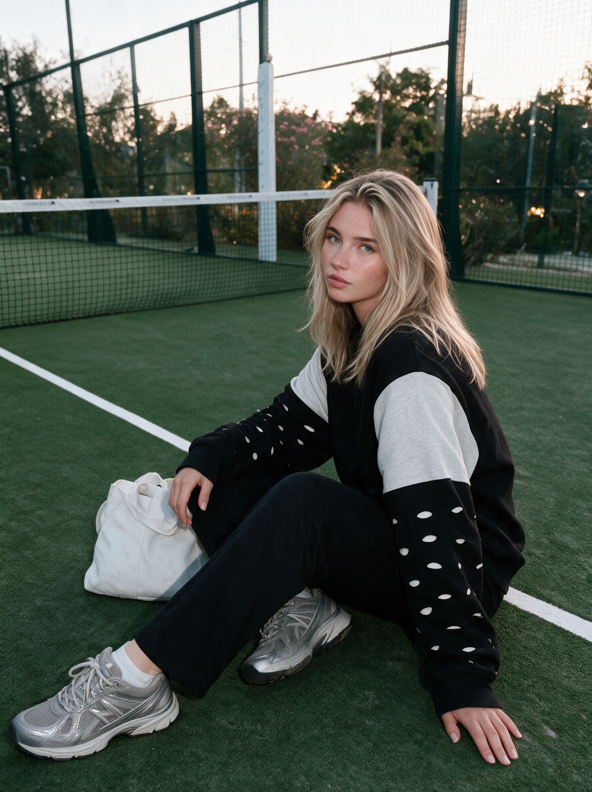 BLACK CREWNECK SWEATSHIRT